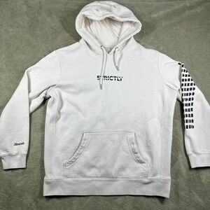 Jiberish Snowboarding Hoodie "Strictly" White Heavy Cotton Ski XL‎